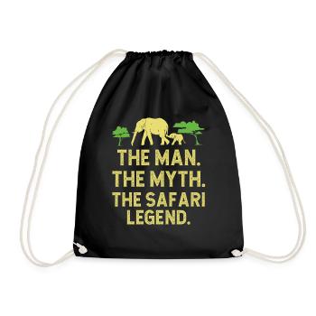Afrika Safari Der Mann Mythos Safari-Legende - Turnbeutel - Schwarz - Vorne