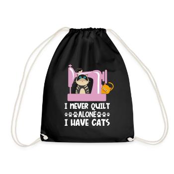 Quilter Seamstresses Saying Cat Love Pet - Drawstring Bag - black - Front