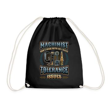 Machine operators have tolerance problems - Drawstring Bag - black - Front