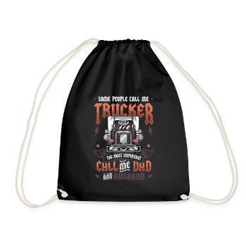 Trucker Husband Truck Driver Dad - Turnbeutel - Schwarz - Vorne