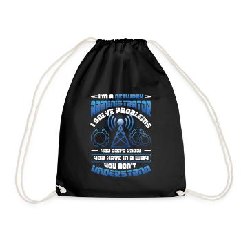 Solve problems IT-support network administrator - Drawstring Bag - black - Front
