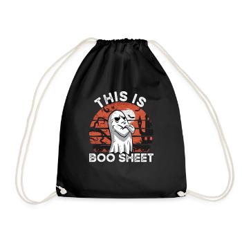 Dies ist Boo Blatt Ghost Halloween Boo Sheet - Turnbeutel - Schwarz - Vorne