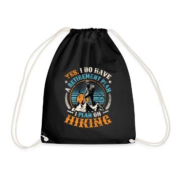 Retirement plan hiking retirees hikers - Drawstring Bag - black - Front