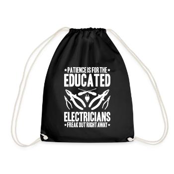 Electronics Electrician Electrician Lineman - Drawstring Bag - black - Front