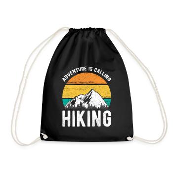 Adventure is Calling Hiking - Turnbeutel - Schwarz - Vorne