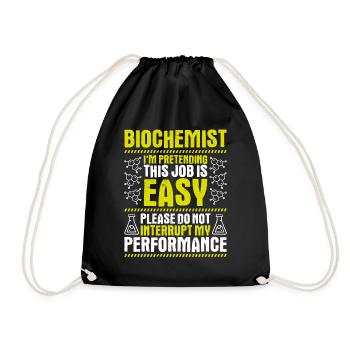 Biochemiker Biochemie Biochemistry Biochemist - Turnbeutel - Schwarz - Vorne