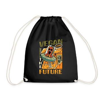 Vegans from the future, evil vegans. - Drawstring Bag - black - Front