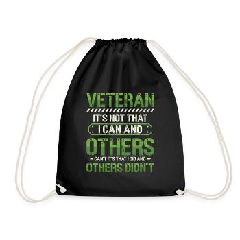 Proud of Veteran, Recognition, Veterans Day. - Drawstring Bag - black - Front