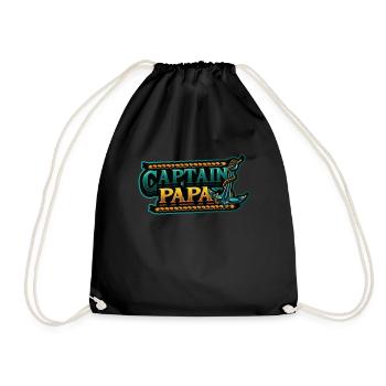 Kapitän Papa Bootfahren - Turnbeutel - Schwarz - Vorne