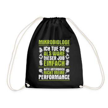 Mikrobiologie Mikrobiologe Biologie Biologe - Turnbeutel - Schwarz - Vorne