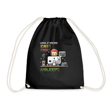 Programmer,Computer Programmer,Joke - Drawstring Bag - black - Front