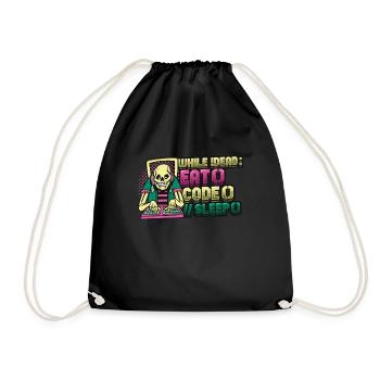 Programmer,Computer Programmer,Joke - Drawstring Bag - black - Front