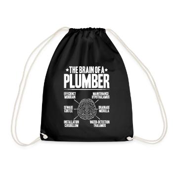 Plant mechanic plumber plumber sanitary heating - Drawstring Bag - black - Front