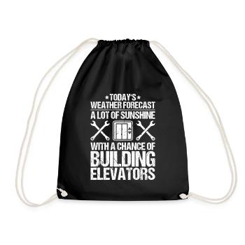 Elevator Fitter Elevator Mechanic Elevator Mechanic - Drawstring Bag - black - Front