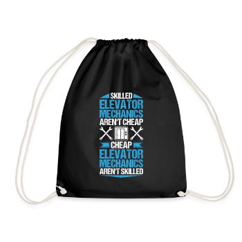 Elevator Fitter Elevator Mechanic Elevator Mechanic - Drawstring Bag - black - Front