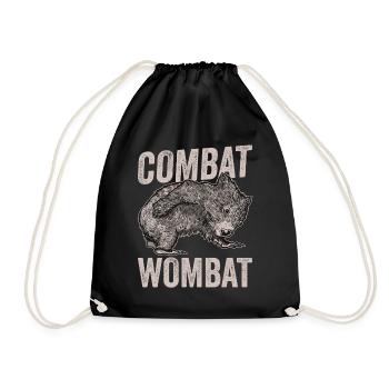 Lustiges Australischer Wombat Spruch - Turnbeutel - Schwarz - Vorne