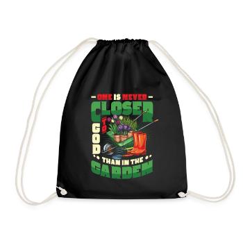 You are never closer to God than in the garden - Drawstring Bag - black - Front
