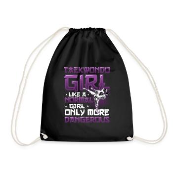 Martial Arts Girls Taekwondo - Drawstring Bag - black - Front
