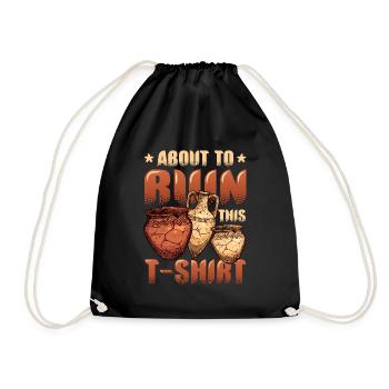 Pottery clay on ruining - Drawstring Bag - black - Front