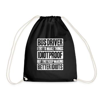 Busfahrer Bus Driver Busman Schulbusfahrer - Turnbeutel - Schwarz - Vorne