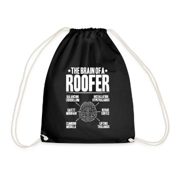 Roofer Roofing Roofing Roofing Roofers Roofing - Drawstring Bag - black - Front
