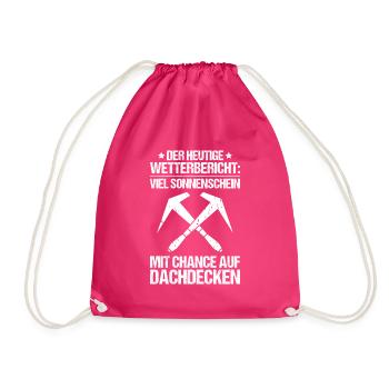 Dachdecker Dachdeckerei Dachdecken Roofer Roofing - Turnbeutel - Fuchsia - Vorne