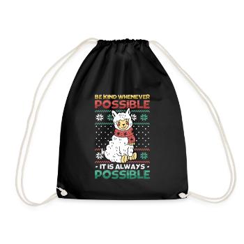 Be Kind Christmas Message - Turnbeutel - Schwarz - Vorne
