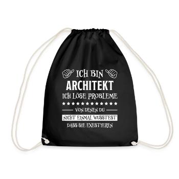 Architekt Spruch Architektur Architekt Geschenk - Turnbeutel - Schwarz - Vorne