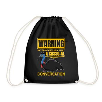 Retro Cassowary Bird Vintage Cassowaries - Drawstring Bag - black - Front