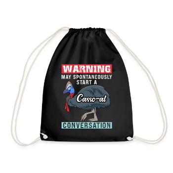 Retro Cassowary Bird Vintage Cassowaries - Drawstring Bag - black - Front
