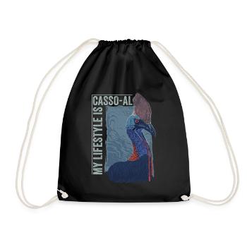 Retro Cassowary Bird Vintage Cassowaries - Drawstring Bag - black - Front