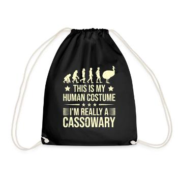 Casoars Retro Cassowary Bird Vintage - Sac de sport léger - noir - Devant