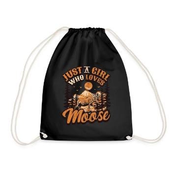 Just A Girl Who Loves Moose - Drawstring Bag - black - Front