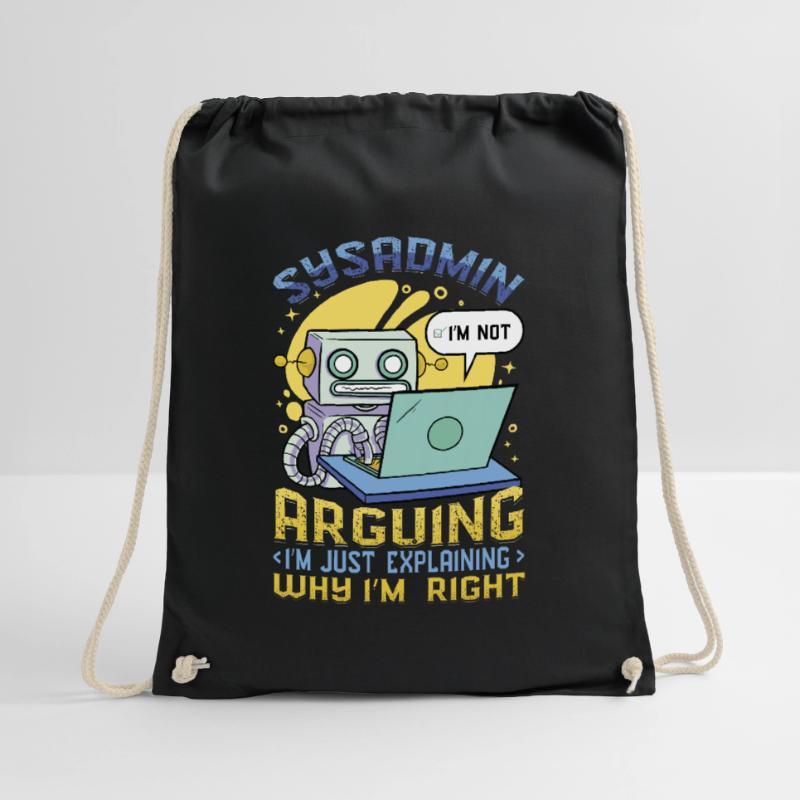 sysadmin, I'll explain why I'm the right one Drawstring Bag