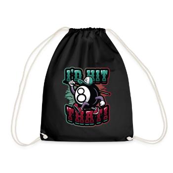 Id Hit That Pool Billiards - Drawstring Bag - black - Front