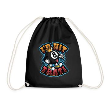 Id Hit That Pool Billiards - Drawstring Bag - black - Front
