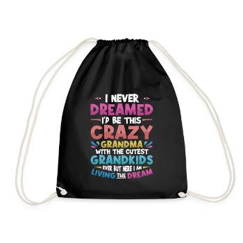 Une grand-mère fière aime ses petits-enfants - Sac de sport léger - noir - Devant