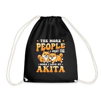 The more people I meet, the more I love - Drawstring Bag - black - Front
