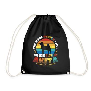 The more people I meet, the more I love - Drawstring Bag - black - Front