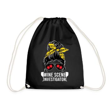 Wine Scene Investigator True Crime Weintrinker - Turnbeutel - Schwarz - Vorne