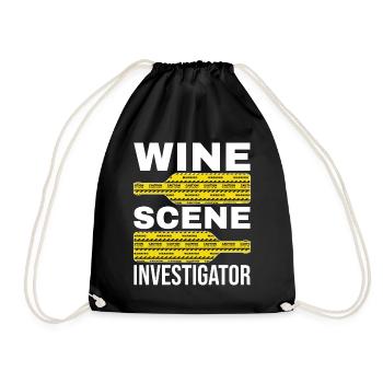 Wine Scene Investigator True Crime Weintrinker - Turnbeutel - Schwarz - Vorne