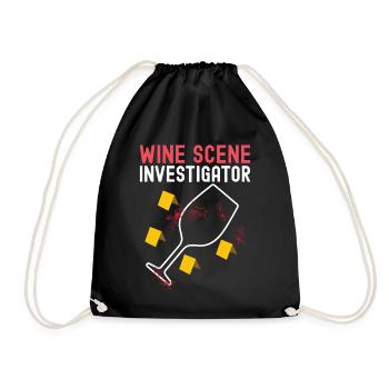 Wine Scene Investigator True Crime Weintrinker - Turnbeutel - Schwarz - Vorne