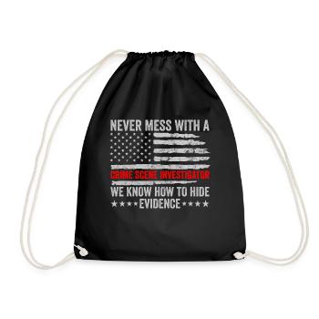 Forensic Technician Crime Scene Investigator Forensic Sentence - Drawstring Bag - black - Front