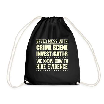 Crime Scene Crime Laboratory Crime Scene Investigator - Drawstring Bag - black - Front