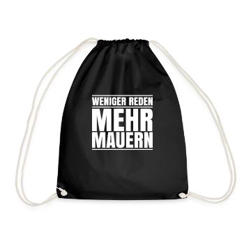 Maurer Maurermeister Mauerwerk Bricklayer Mason - Turnbeutel - Schwarz - Vorne