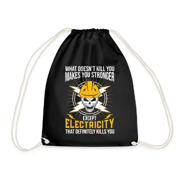 High Voltage Electrician Power Grid - Drawstring Bag - black - Front