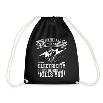 High Voltage Electrician Power Grid - Drawstring Bag - black - Front