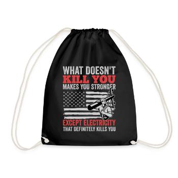 High Voltage Electrician Power Grid - Drawstring Bag - black - Front