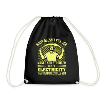 High Voltage Electrician Power Grid - Drawstring Bag - black - Front
