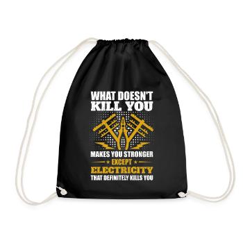 High Voltage Electrician Power Grid - Drawstring Bag - black - Front